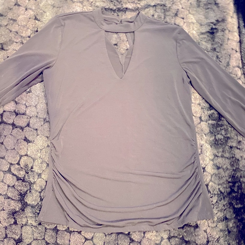 Black Cut out neck blouse-L